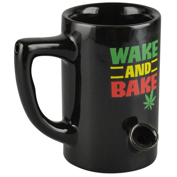 Black Wake and Bake Coffee Mug Hand Pipe - 420 Glass Search