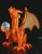 Scoz Thomas Transparent Orange Dragon with Removable Dichro Marble and Dabber