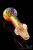 Glassheads Inside-Out Gold and Silver Fumed Pipe with Rainbow Colored Cane-Work Head