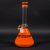 HVY Glass Worked Beaker Bong – Orange With Waves